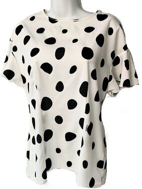 NINEMINUTES White Polka Dot Flutter Sleeve Blouse Top Size IT 42 Italy